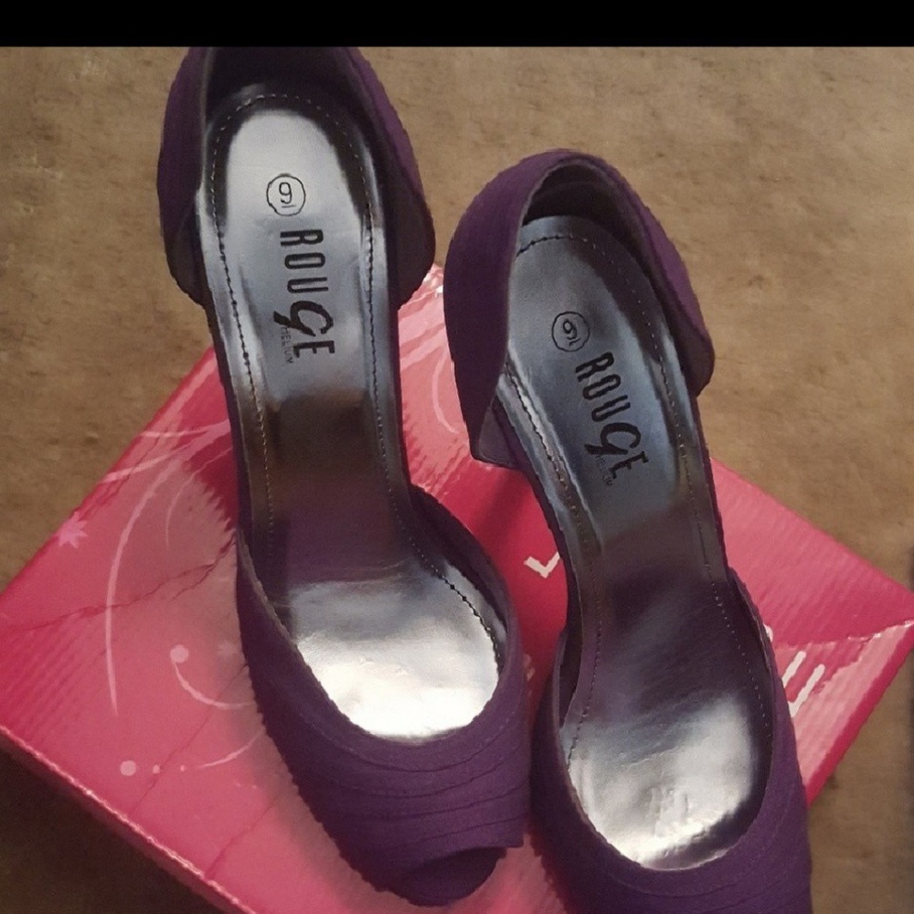 Purple Peep Toe Pumps